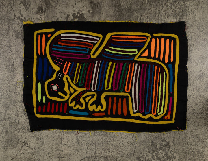 Traditional Rainbow Color Bird In Flight Mola