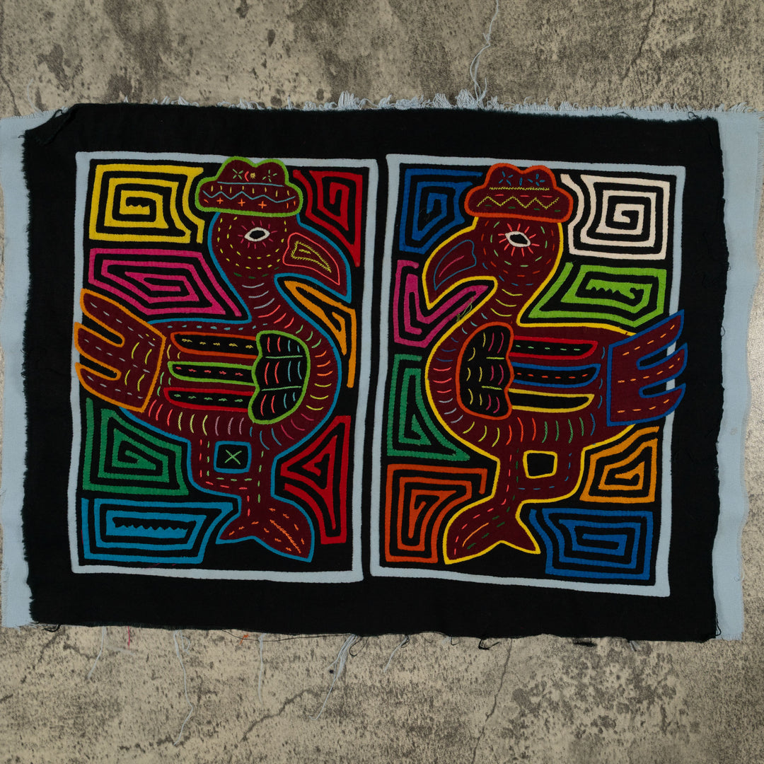 Traditional Black Blue And Red Barnyard Leader Mola