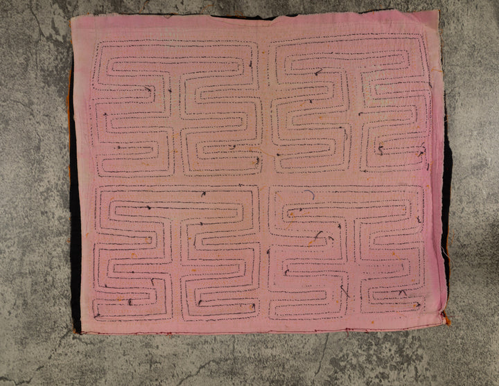 Orange Black And Peach Classic Mola Design