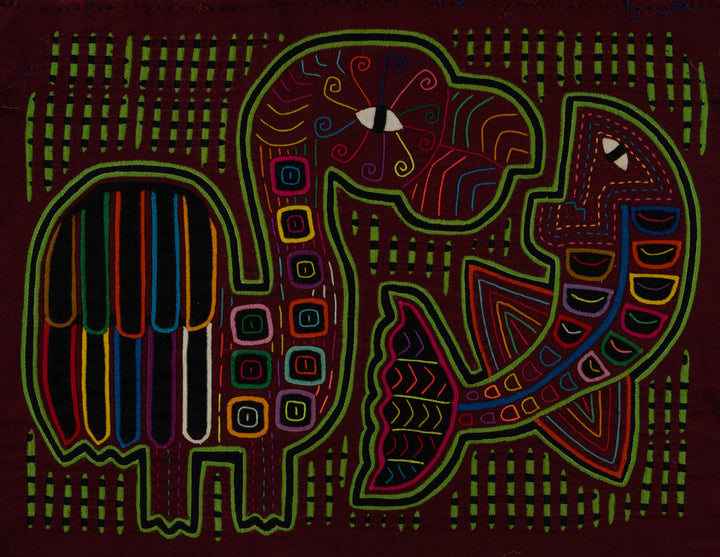 Burgundy And Green Dinosaur and Fish Mola