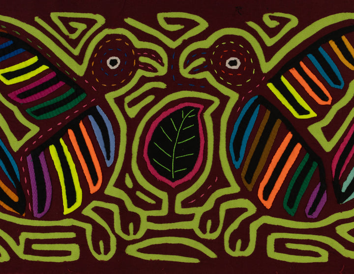 Classic Burgundy And Chartruce Bird On The Wing Mola