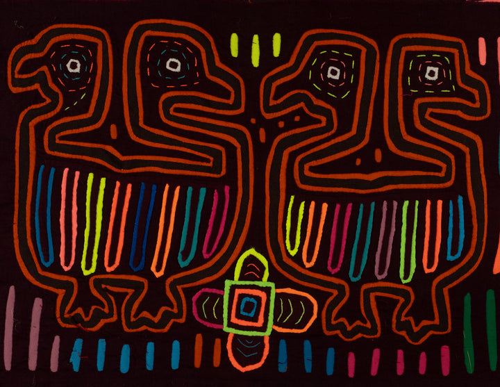 Classic Maroon And Orange Optical Illusion Bird Mola