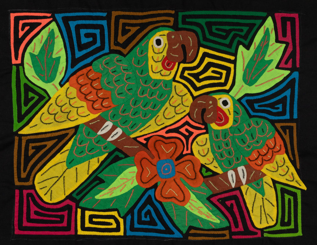 Fantasy Green And Yellow Two Parrot Mola