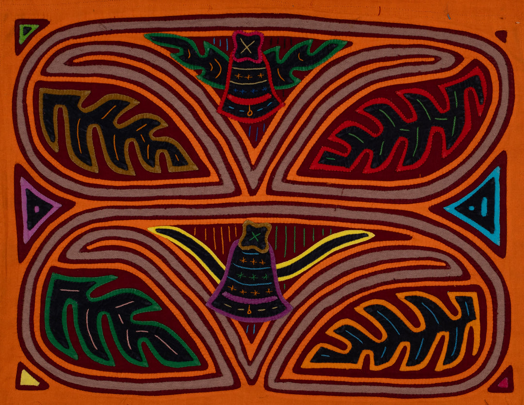 Traditional Orange And Gray Autumn Leaves Mola