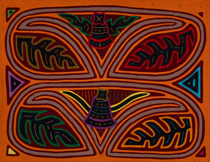 Traditional Orange And Gray Autumn Leaves Mola