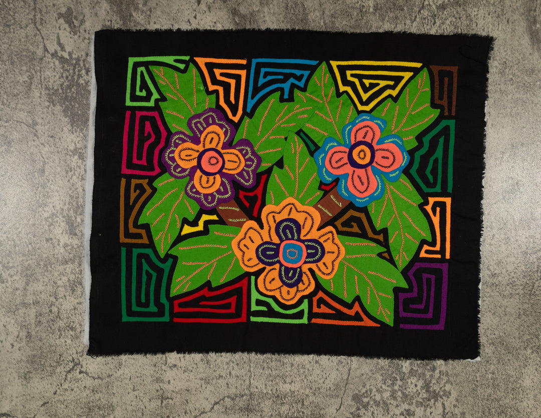 Three Jungle Flowers Mola