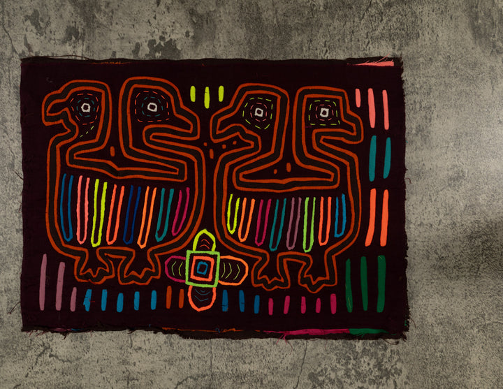 Classic Maroon And Orange Optical Illusion Bird Mola