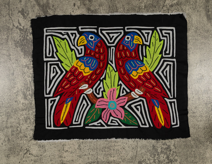 Fantasy Red Black And White Two Parrot Bird Mola