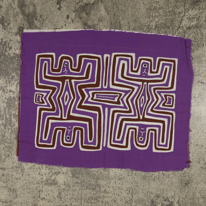 Traditional Purple And White Pre-Colombian Design Mola