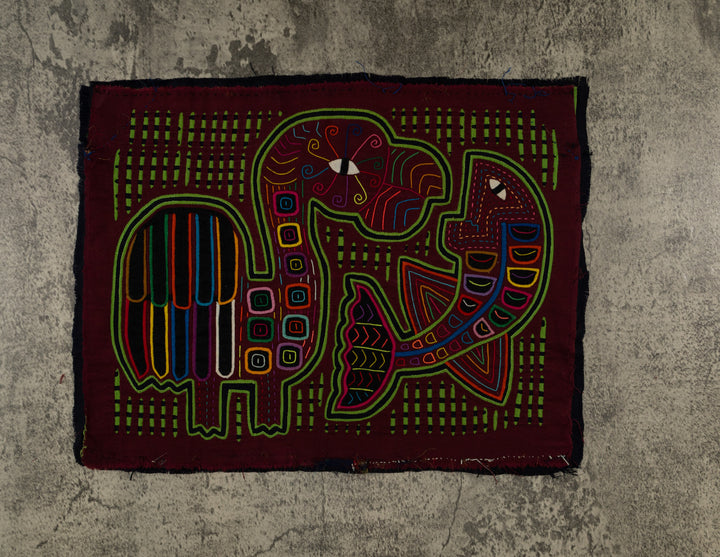 Burgundy And Green Dinosaur and Fish Mola