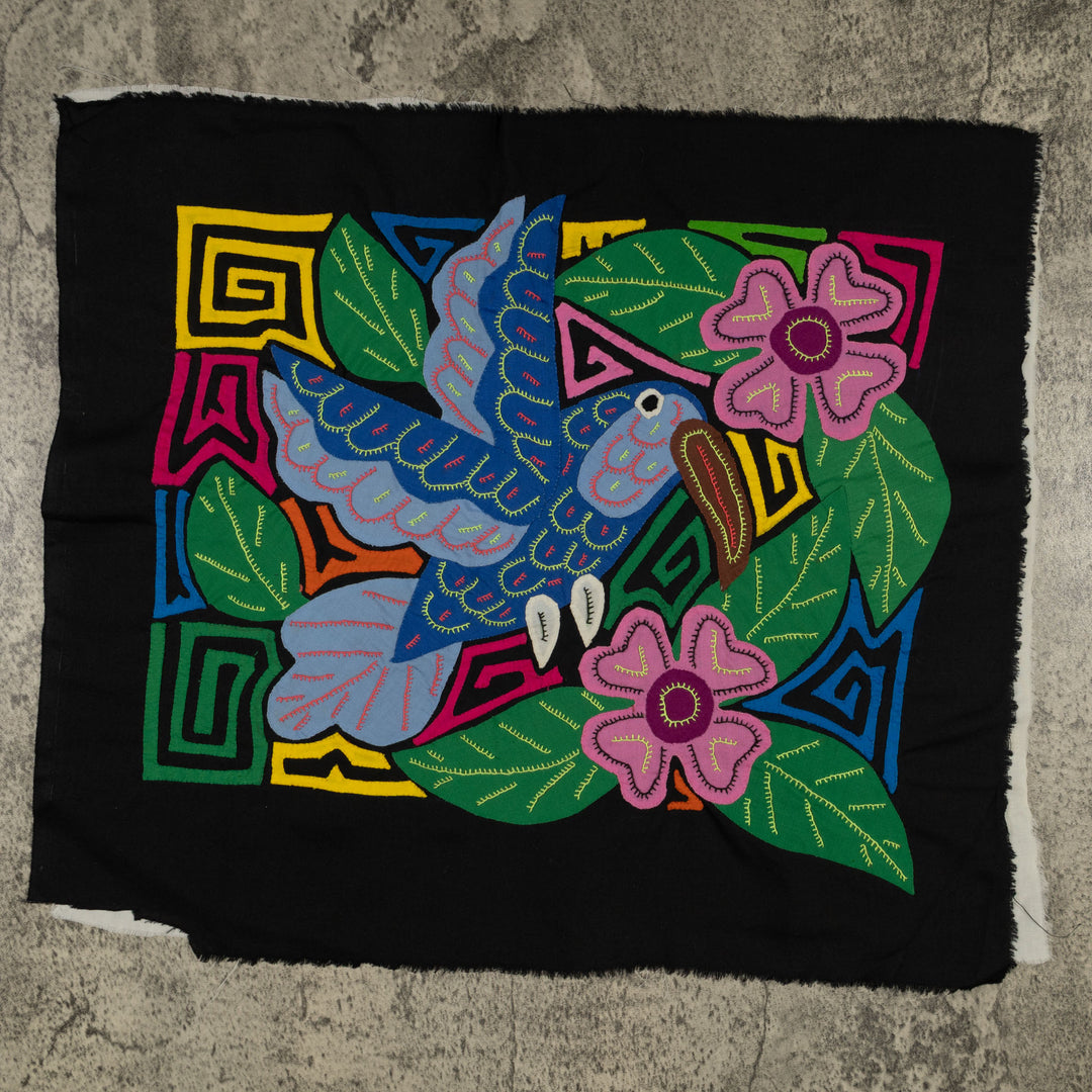 Fantasy Blue Gray And Pink Hummingbird Mola