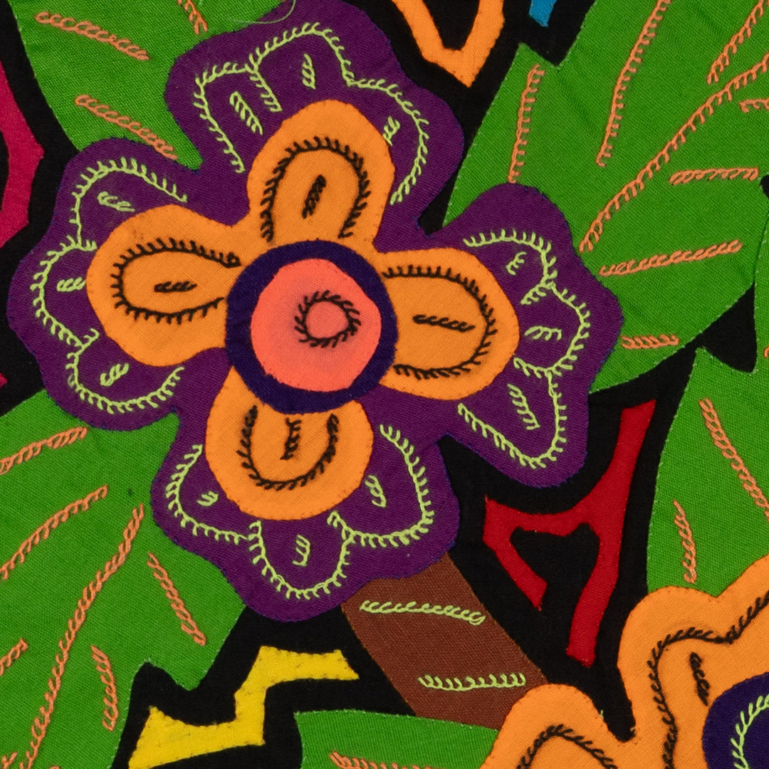 Three Jungle Flowers Mola