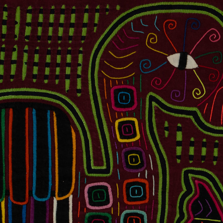 Burgundy And Green Dinosaur and Fish Mola