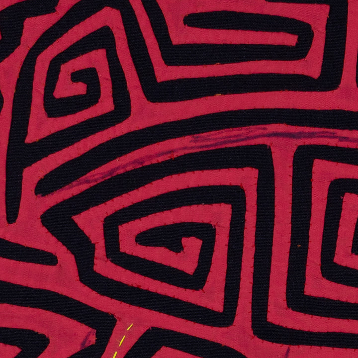 Traditional LARGE Black And Red Jungle Gecko Mola