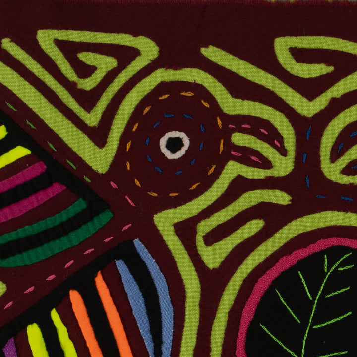 Classic Burgundy And Chartruce Bird On The Wing Mola