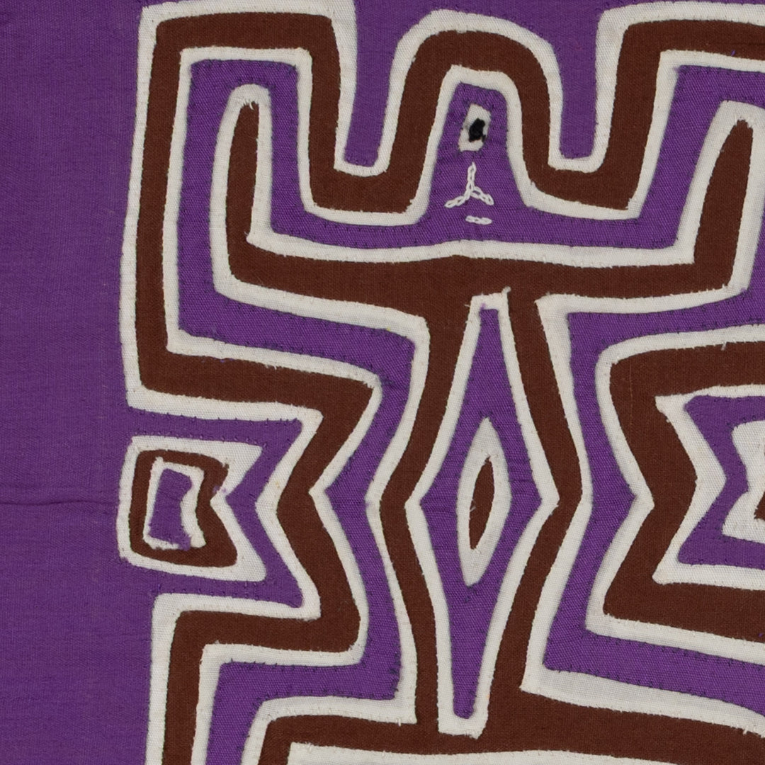 Traditional Purple And White Pre-Colombian Design Mola