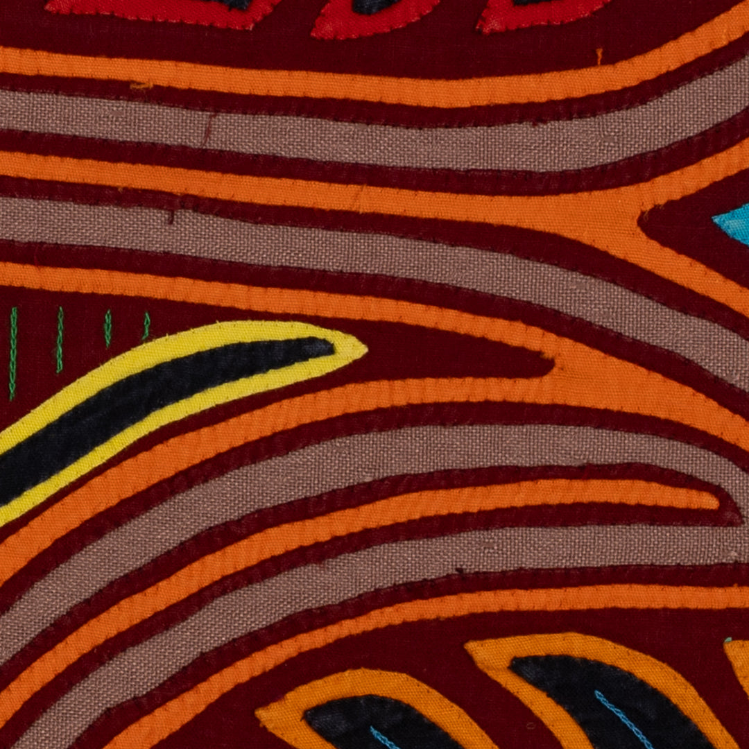 Traditional Orange And Gray Autumn Leaves Mola