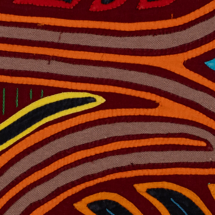 Traditional Orange And Gray Autumn Leaves Mola