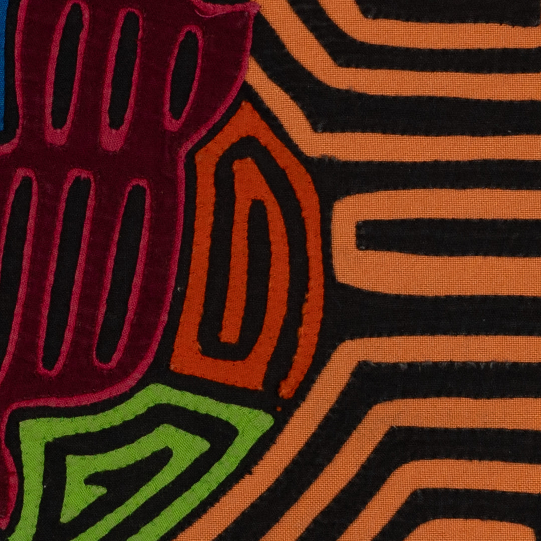 Traditional Black And Orange Jungle Rascal Mola