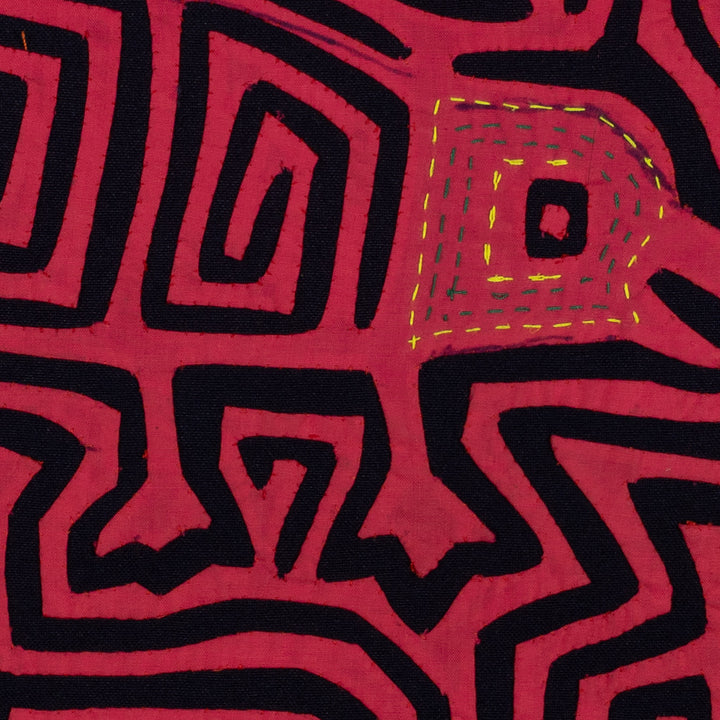 Traditional LARGE Black And Red Jungle Gecko Mola