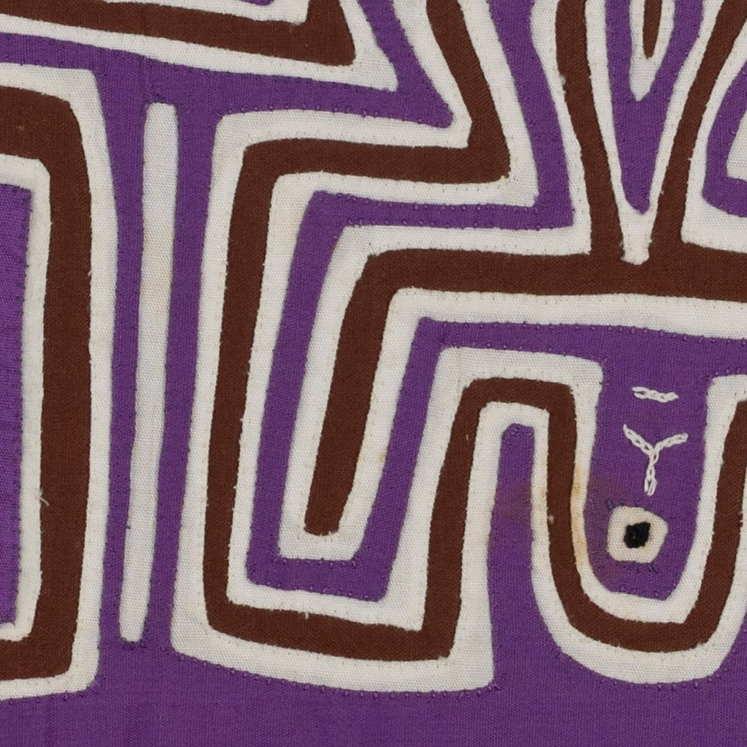 Traditional Purple And White Pre-Colombian Design Mola