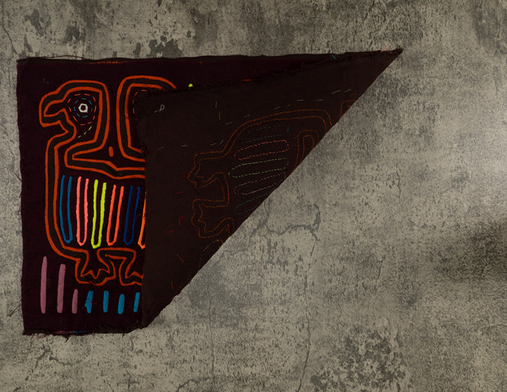 Classic Maroon And Orange Optical Illusion Bird Mola