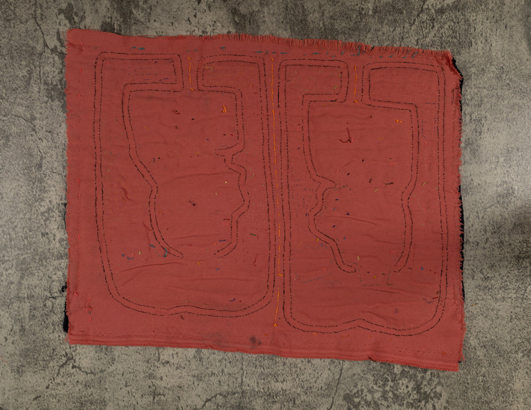 Traditional Pink And Black Basket Head Mola