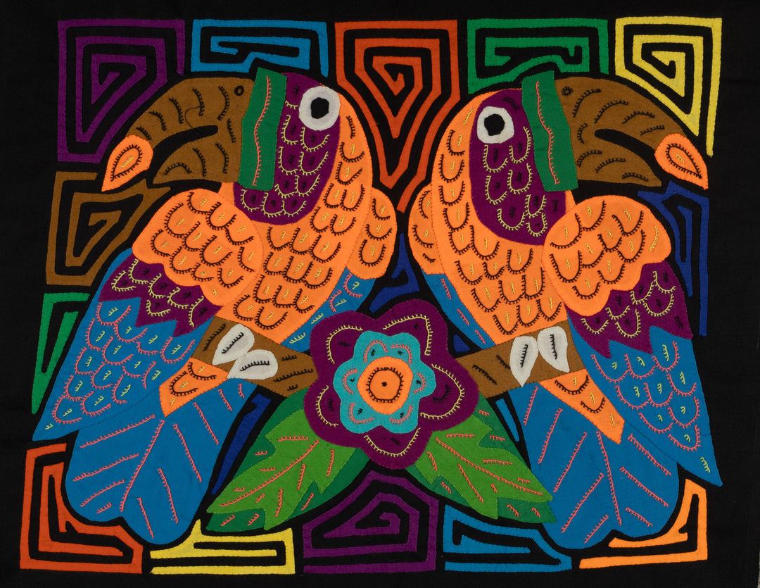 Bright Toucans with Floral Centerpiece Mola