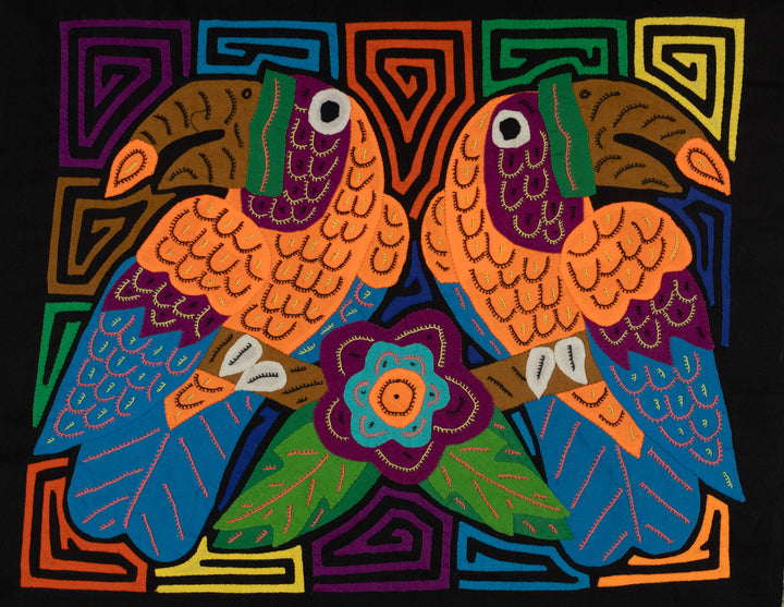 Bright Toucans with Floral Centerpiece Mola
