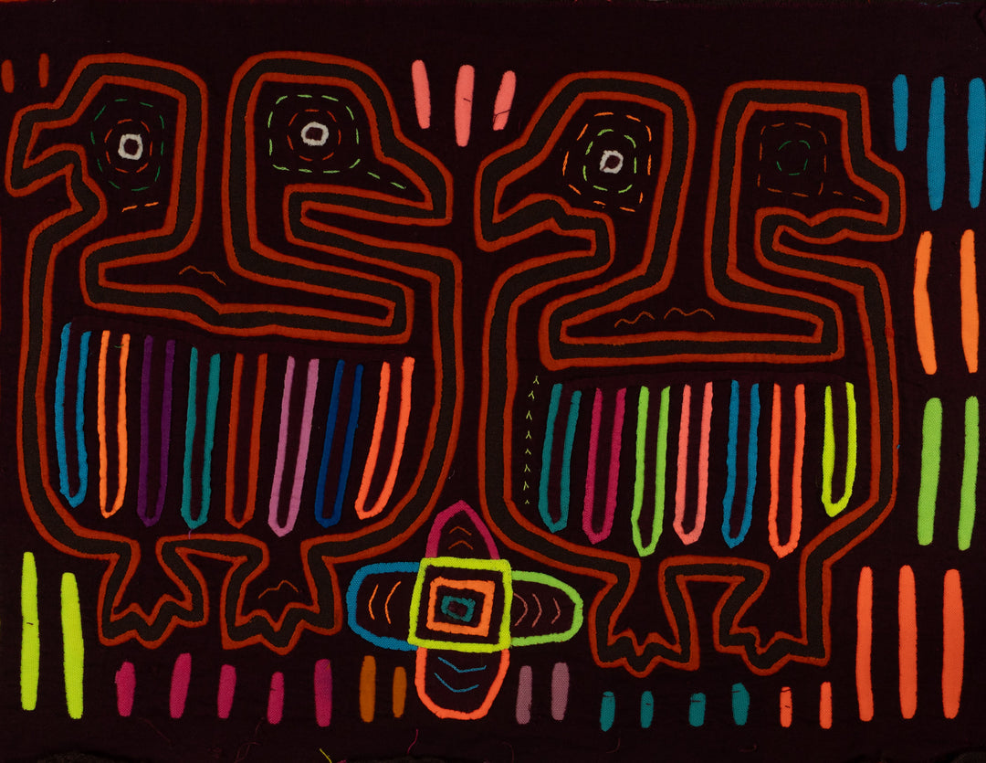 Classic Maroon And Orange Optical Illusion Bird Mola