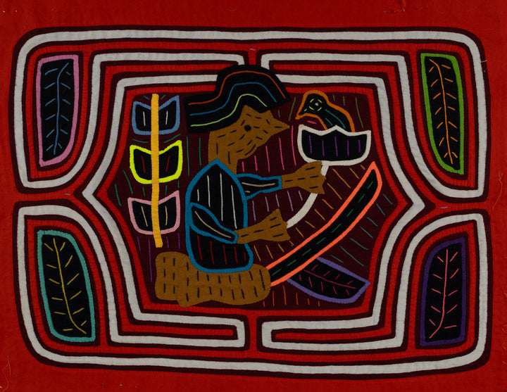 Classic Orange And White Lady In Her Garden Mola