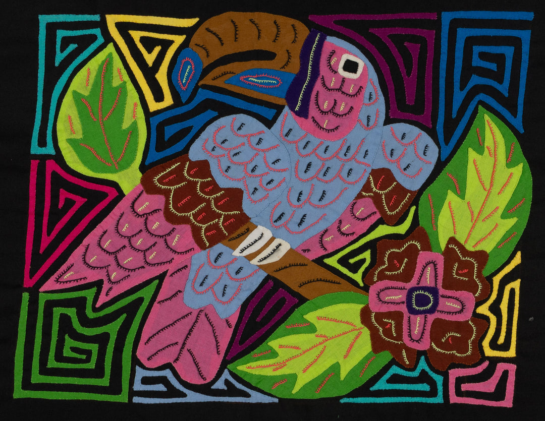 Fantasy Pink Gray And Green Toucan Parrot Bird Mola