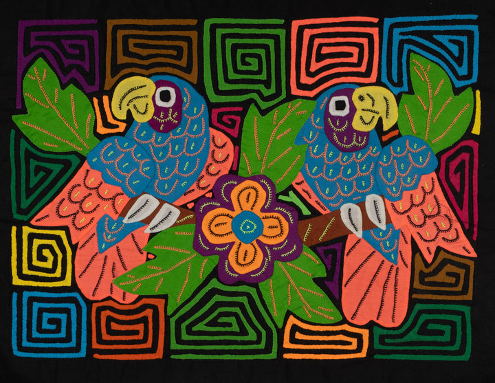 Fantasy Orange And Blue Two Parrot Bird Mola