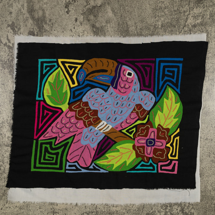 Fantasy Pink Gray And Green Toucan Parrot Bird Mola