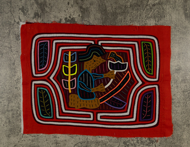 Classic Orange And White Lady In Her Garden Mola