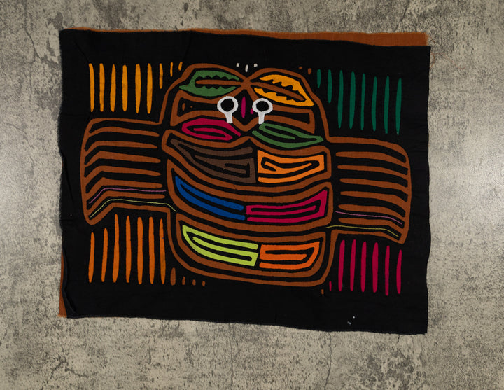 Traditional Beady-Eyed Black And Gold Crab Mola