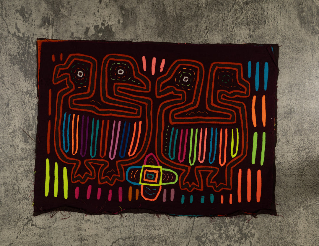 Classic Maroon And Orange Optical Illusion Bird Mola