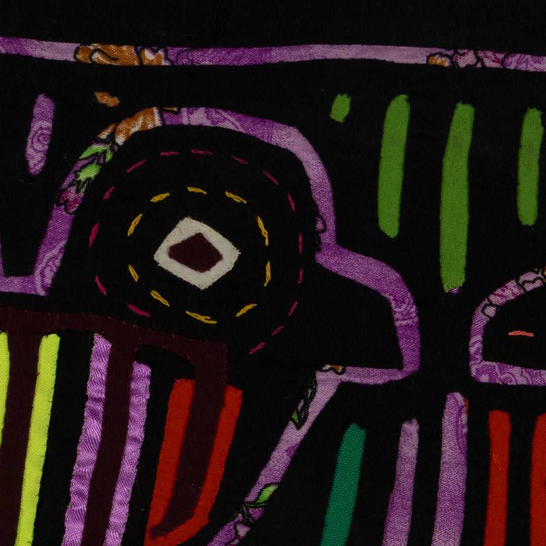 Vintage Black And Purple Bird Mola