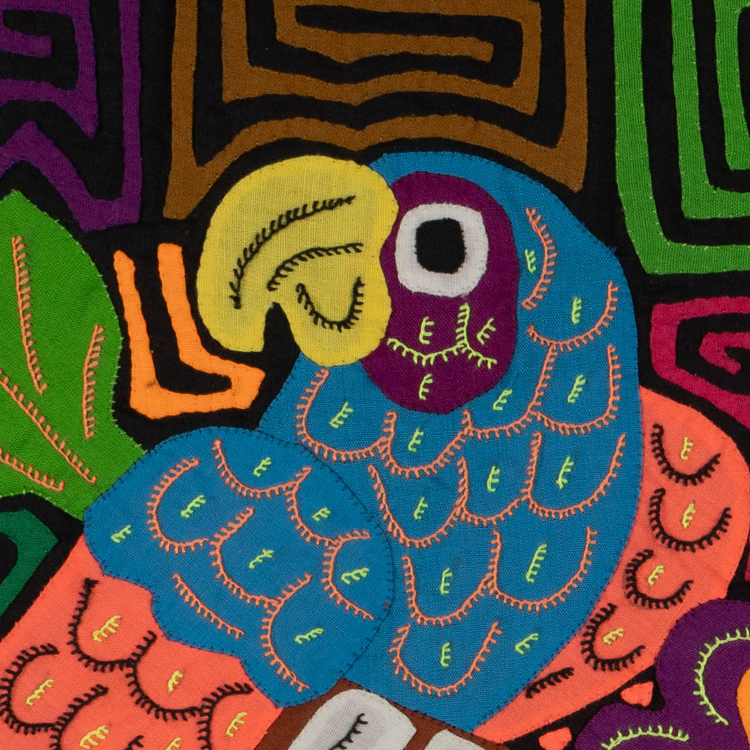 Fantasy Orange And Blue Two Parrot Bird Mola