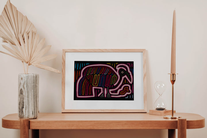 Traditional Black Red And White Wild Turkey Mola