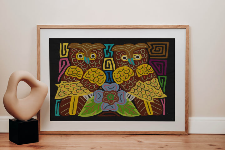 Fantasy Brown And Yellow Owl Bird Mola