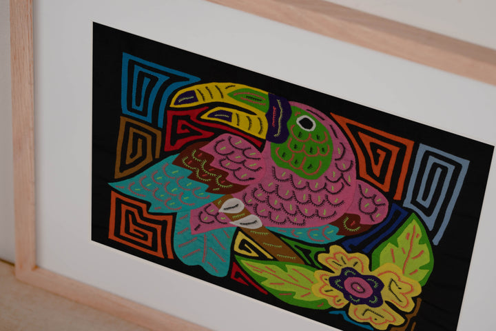 Fantasy Pink Blue And Yellow Toucan Bird Mola