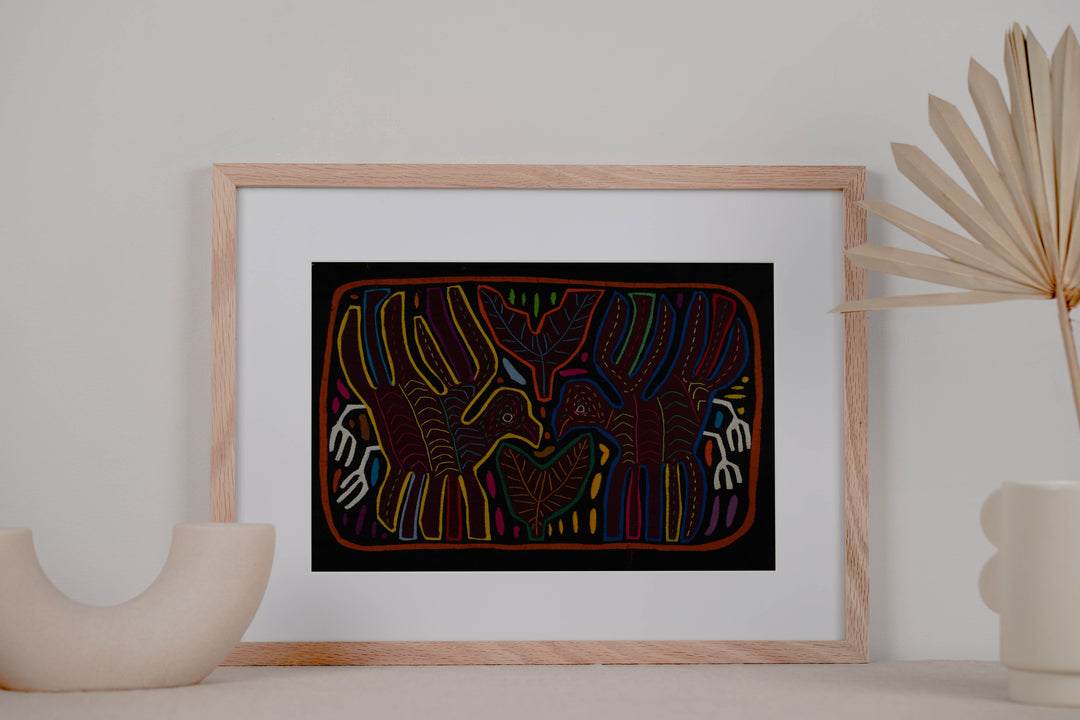 Traditional Jungle Bird In Flight Mola