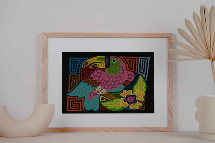 Fantasy Pink Blue And Yellow Toucan Bird Mola