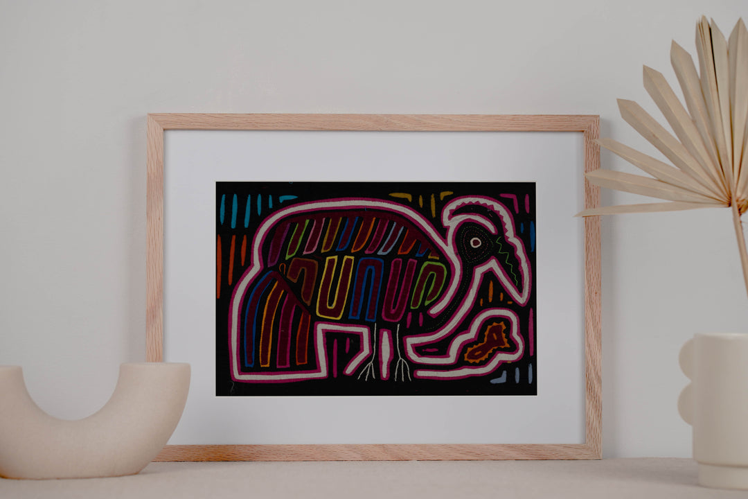 Traditional Black Red And White Wild Turkey Mola