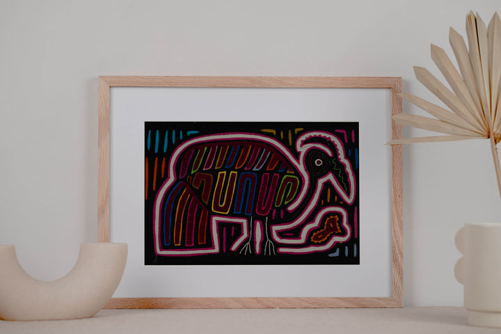 Traditional Black Red And White Wild Turkey Mola