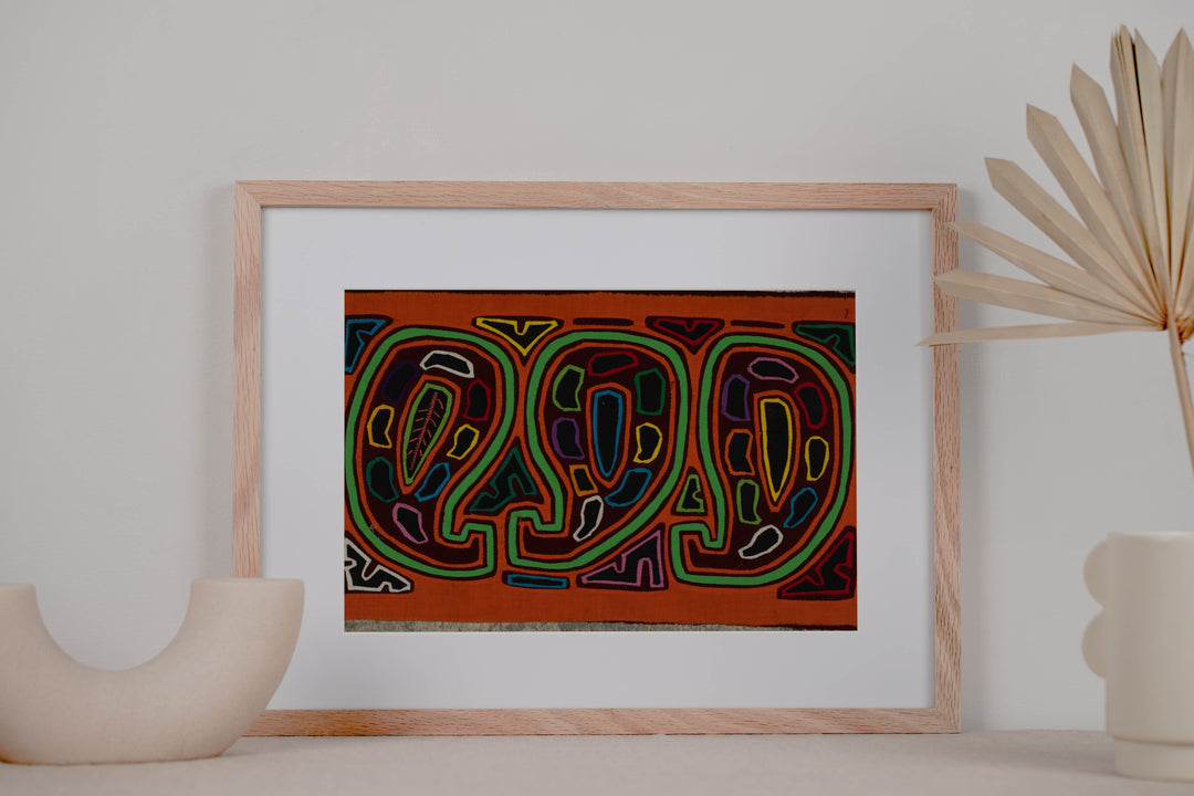 Traditional Orange And Green Gourd Mola