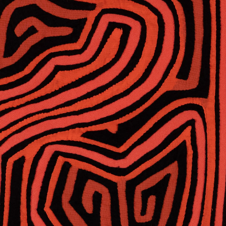 Classic Orange And Black Traditional Design Mola