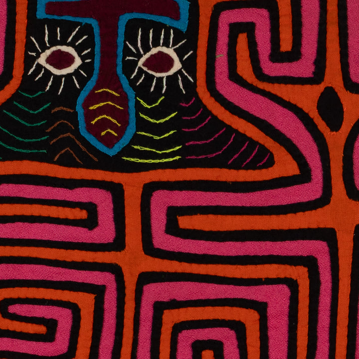 Traditional Orange And Pink Big Cheek Mola