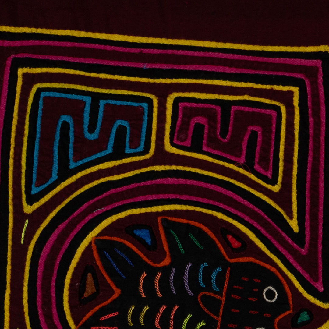 Classic Maroon Pink and Yellow Fish Mola